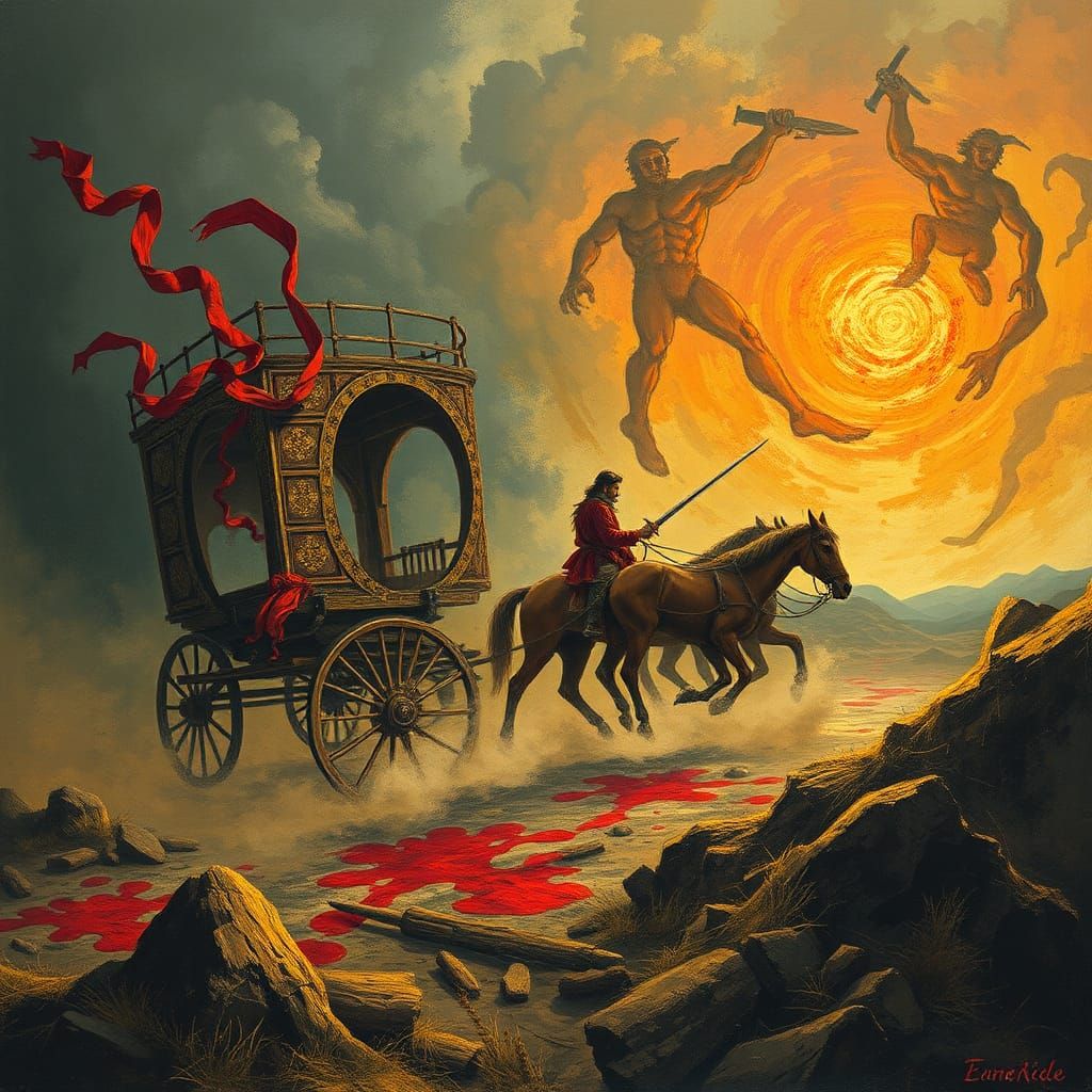 Menacing Butcher Portrait Inspired by Expressionism