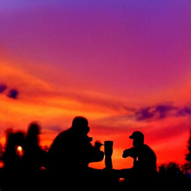 Golden Sunset: Relaxing with Beer in the Park