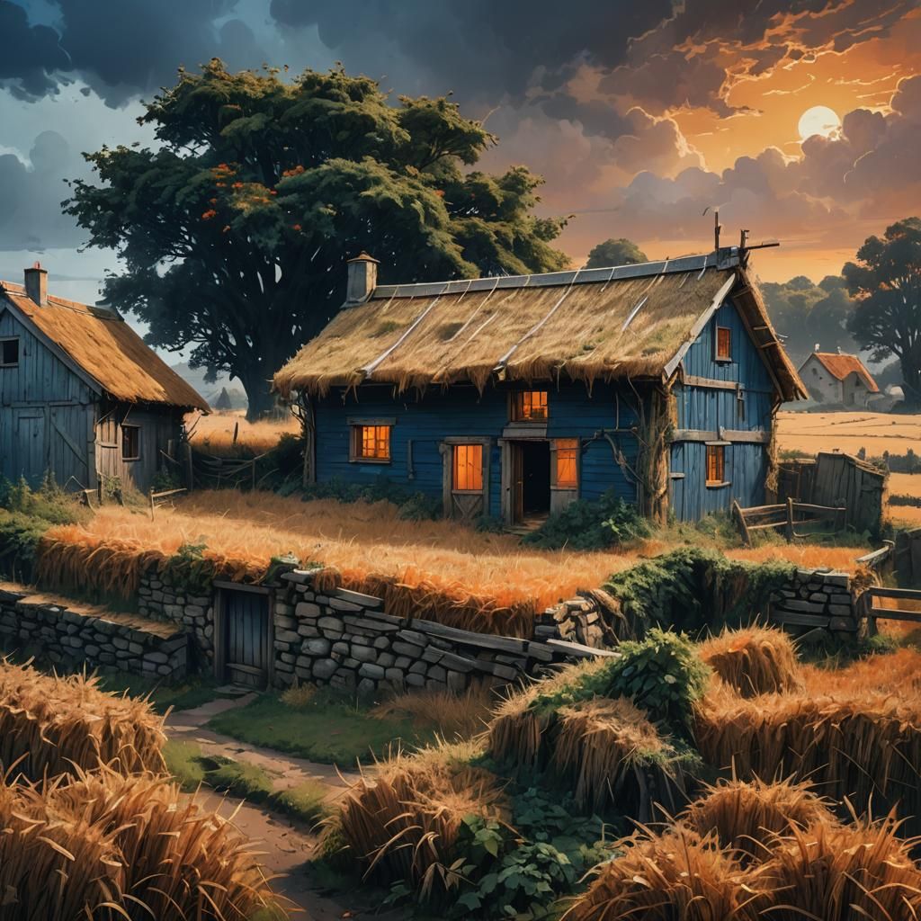 Dystopian Farmhouse Concept Art in Brittany