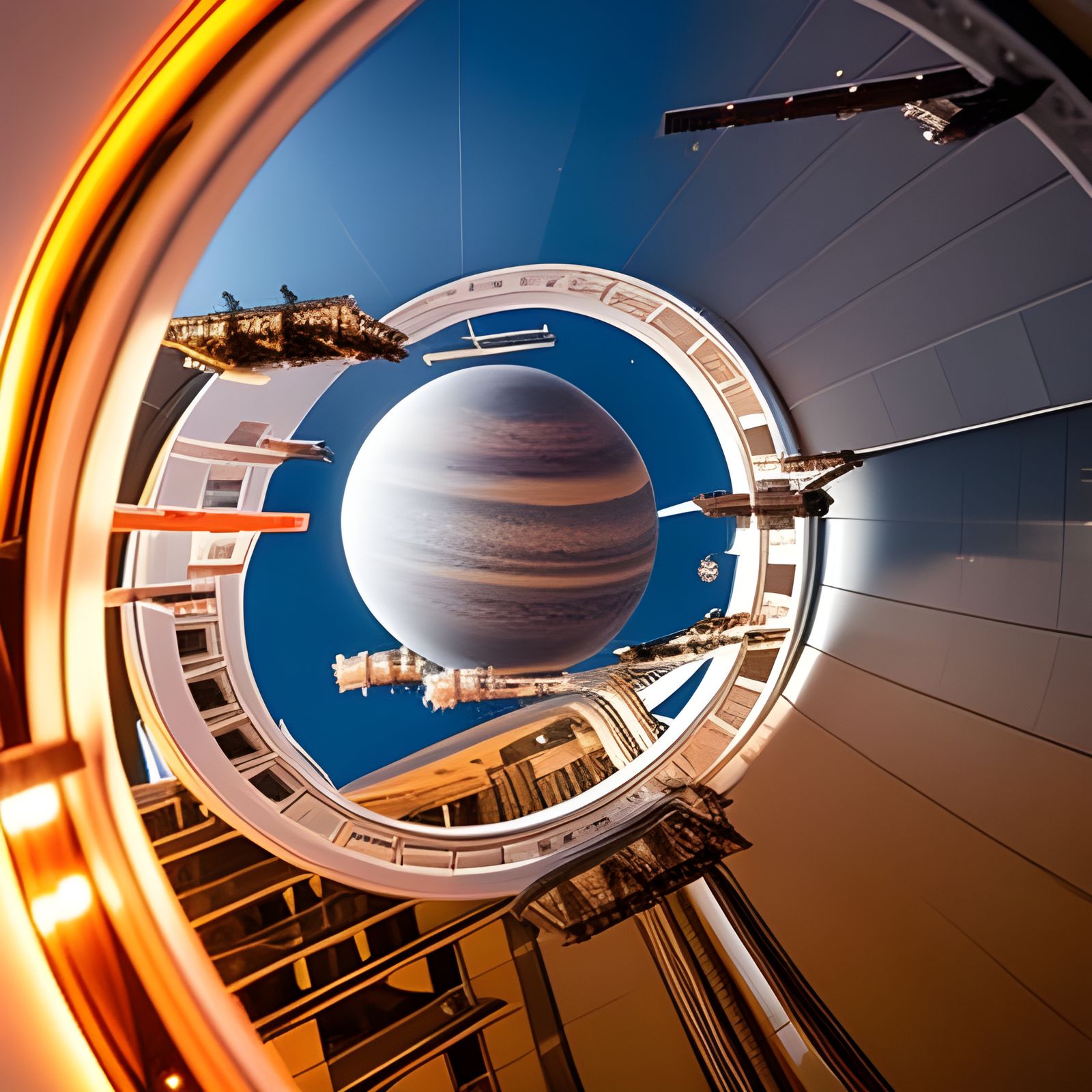 Futuristic AI-Designed Space Station in Deep Space