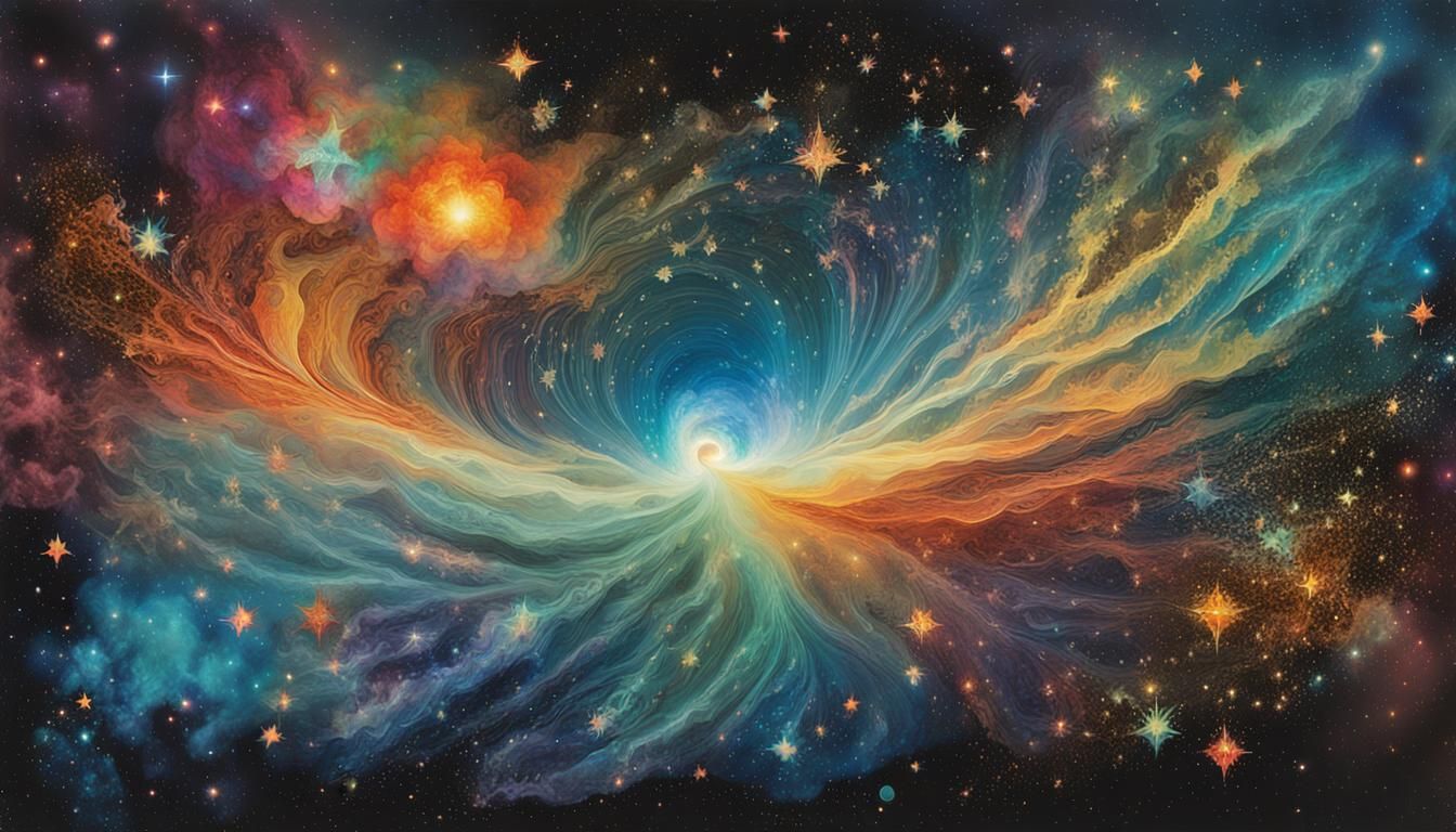 Surreal Cosmic Swirls in Vibrant Vortex