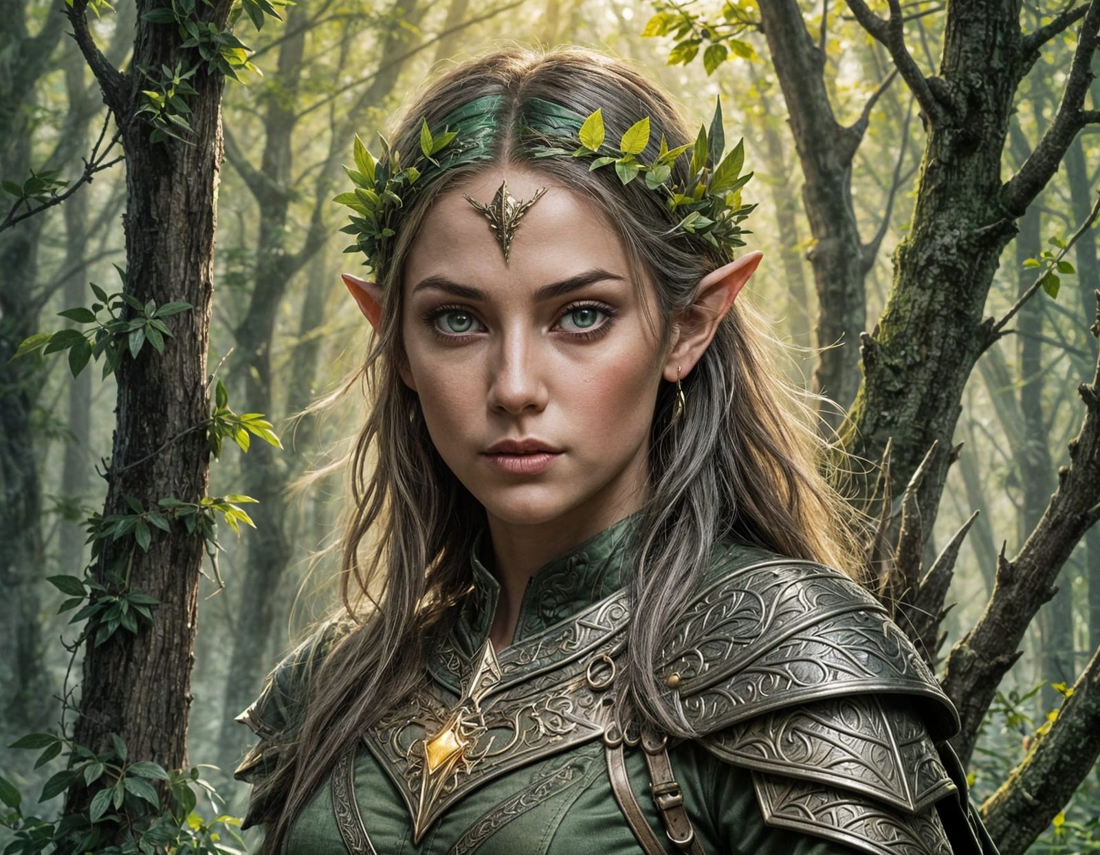 Female Elven Ranger in Forest