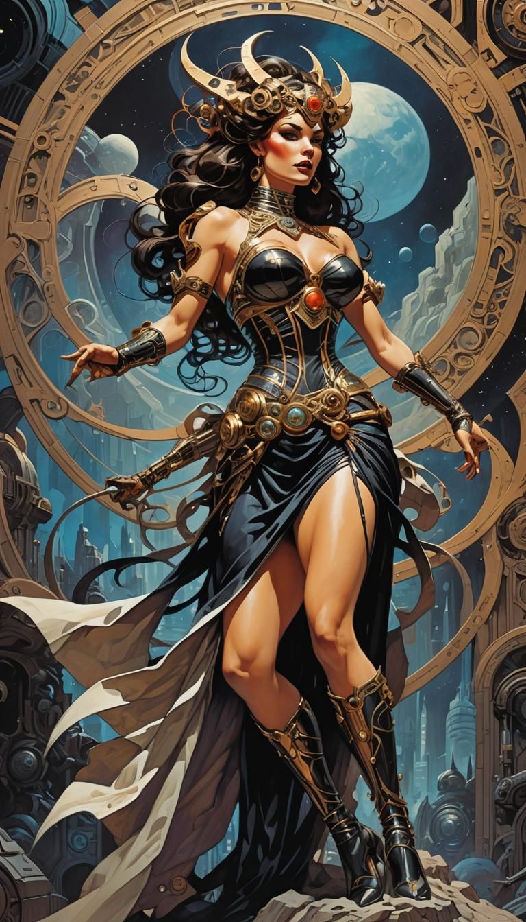 Sci-Fi Pin-Up in Frazetta Style