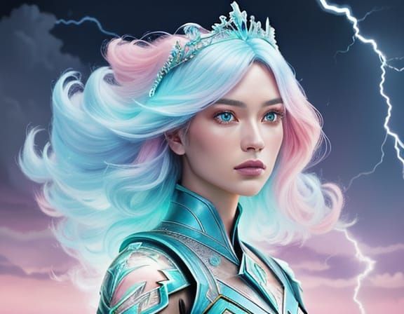 Pastel Princess in a Radiant Fantasy Scene