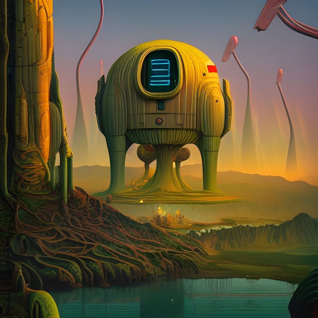 Detailed Sci-Fi Propaganda in Cyberpunk Style