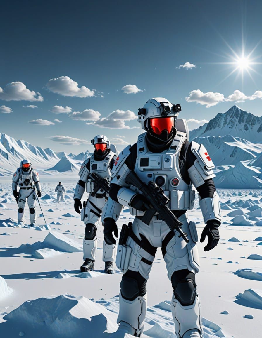 Canadian Military Arctic Response in Futuristic Digital Matt...