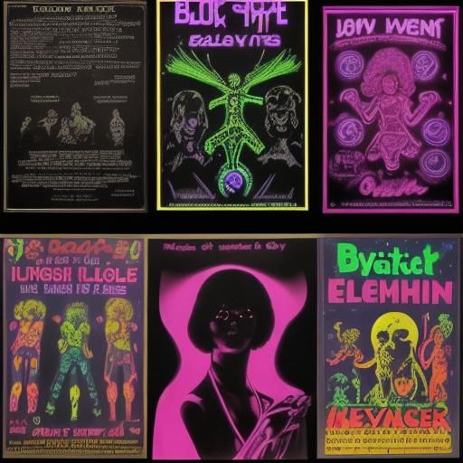 Classic 70s Psychedelic Black Light Poster