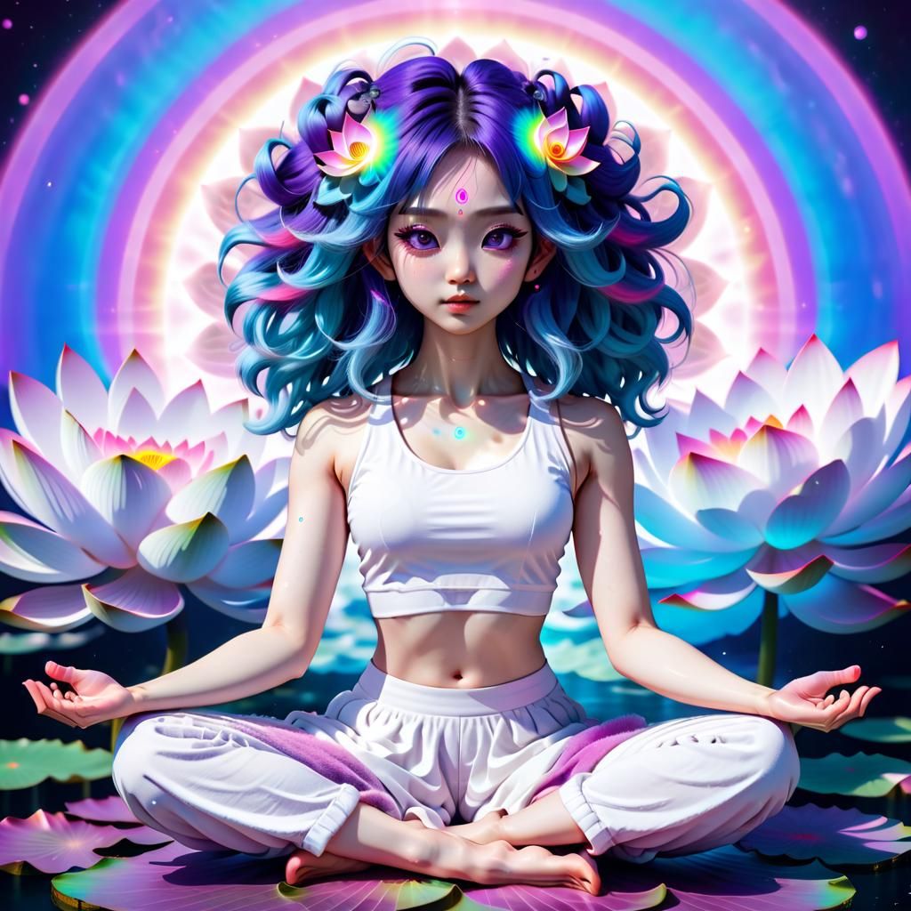 4k hot beautiful emotional asian girl, huge purple eyes,  fl...