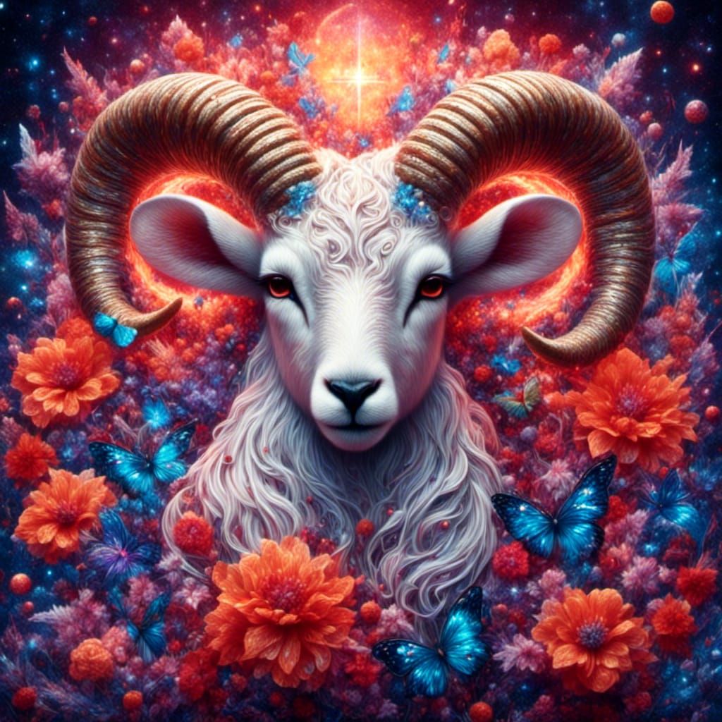 Aries Goddess in Hyperdetailed Graffiti Maximalism