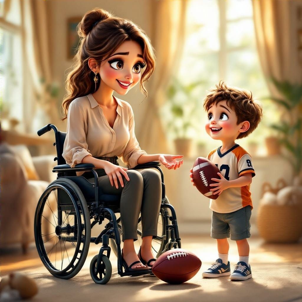 Mother and Son Bond over Football in Heartwarming Moment