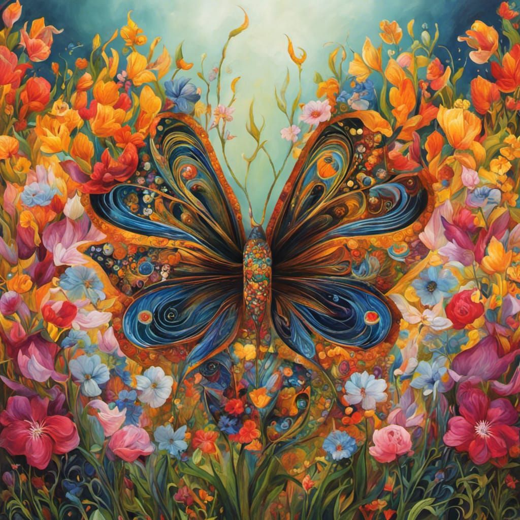 Aboriginal Whale with Floral Patterns in Expressionist Style