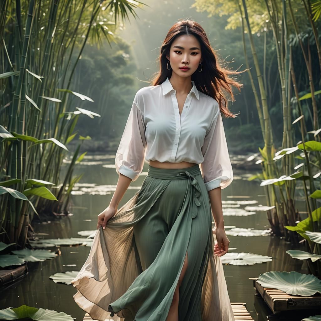 Vietnamese Model in Enchanted Energy Aura