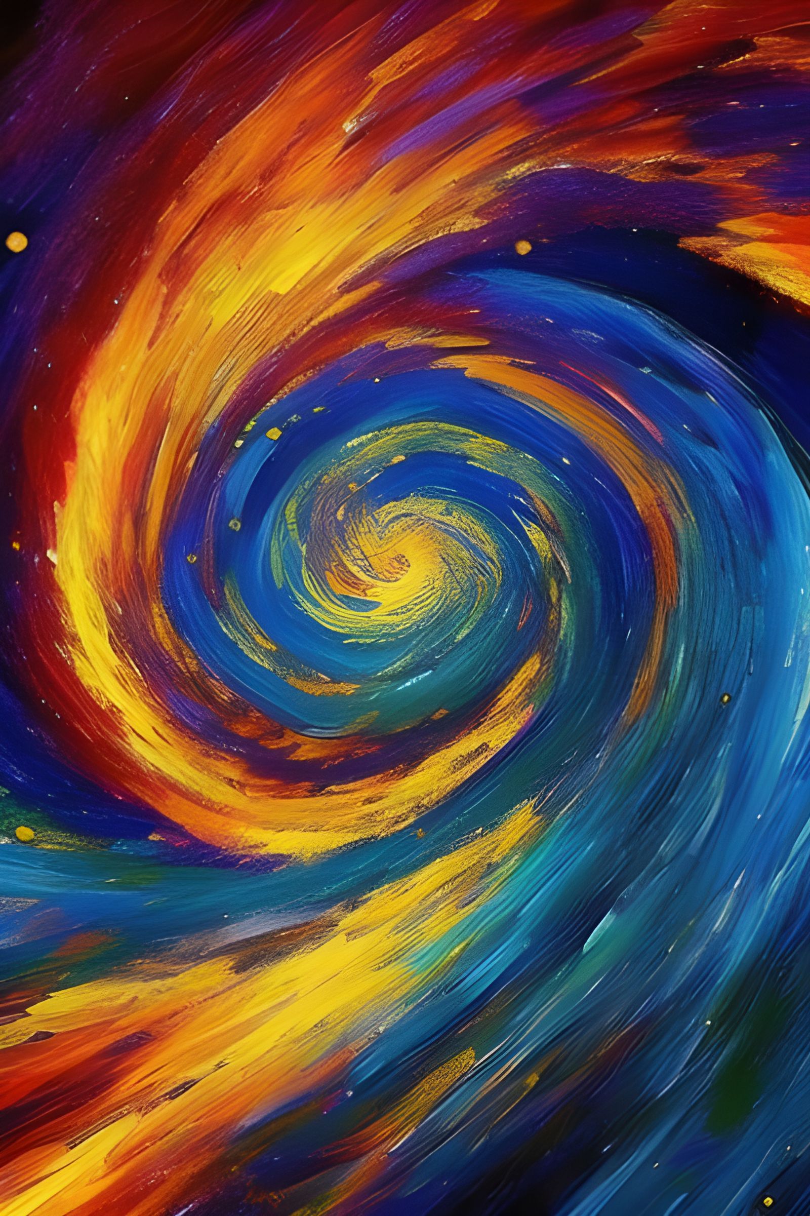 Sparkling Hawk Made of Stars in Impasto Style