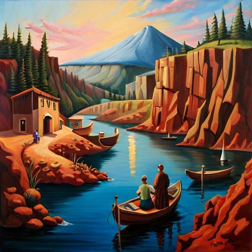 Pompeii Eruption: Destruction in Surrealist Style