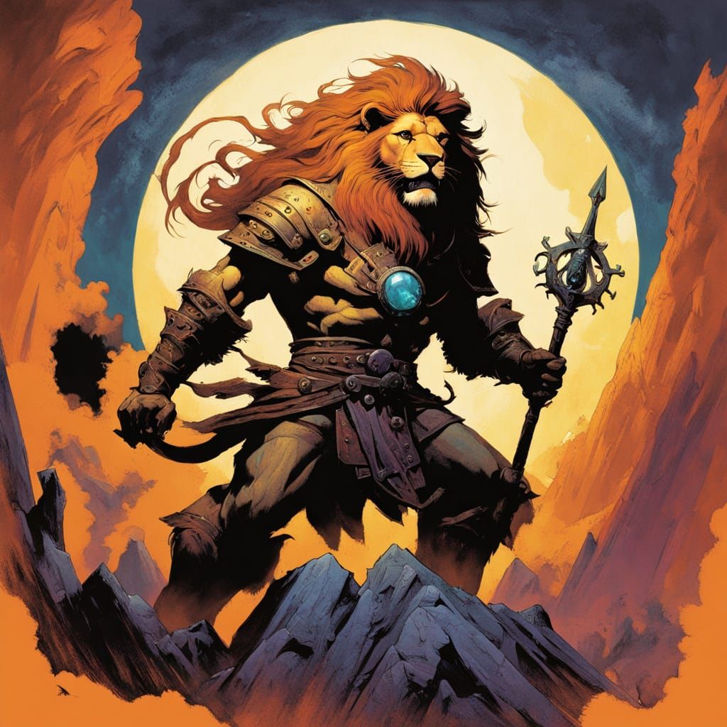 Celestial Lion vs Demonic Scarecrow: Epic Fantasy Battle