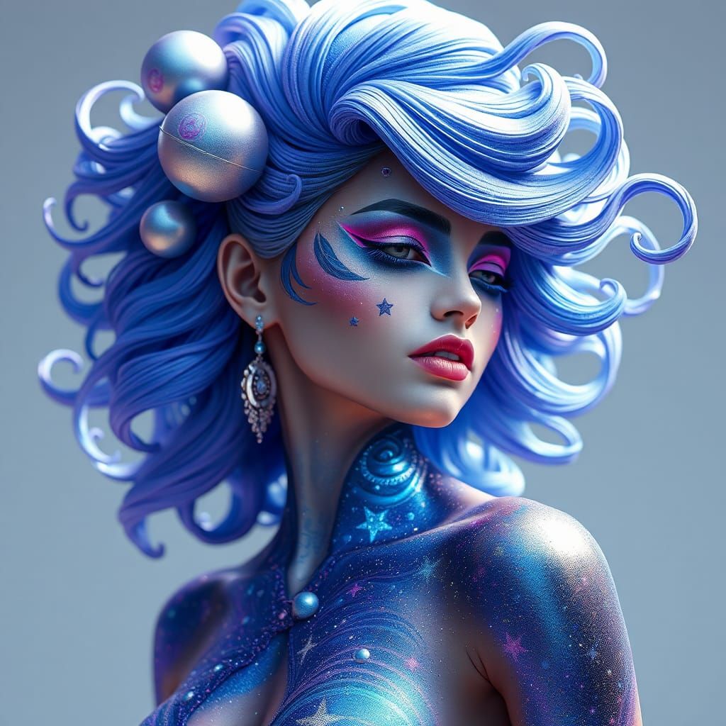 Cosmic Woman in Anime Style