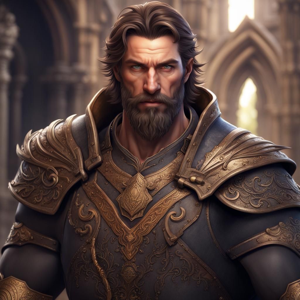 Handsome Paladin with Playful Smile: Fantasy Concept Art