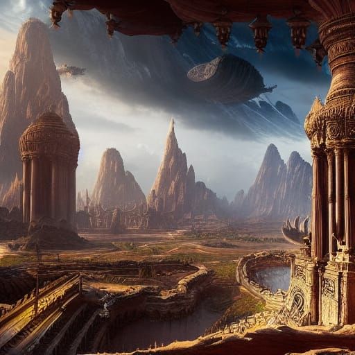 Epic Ancient Alien Kingdom: Digital Matte Painting