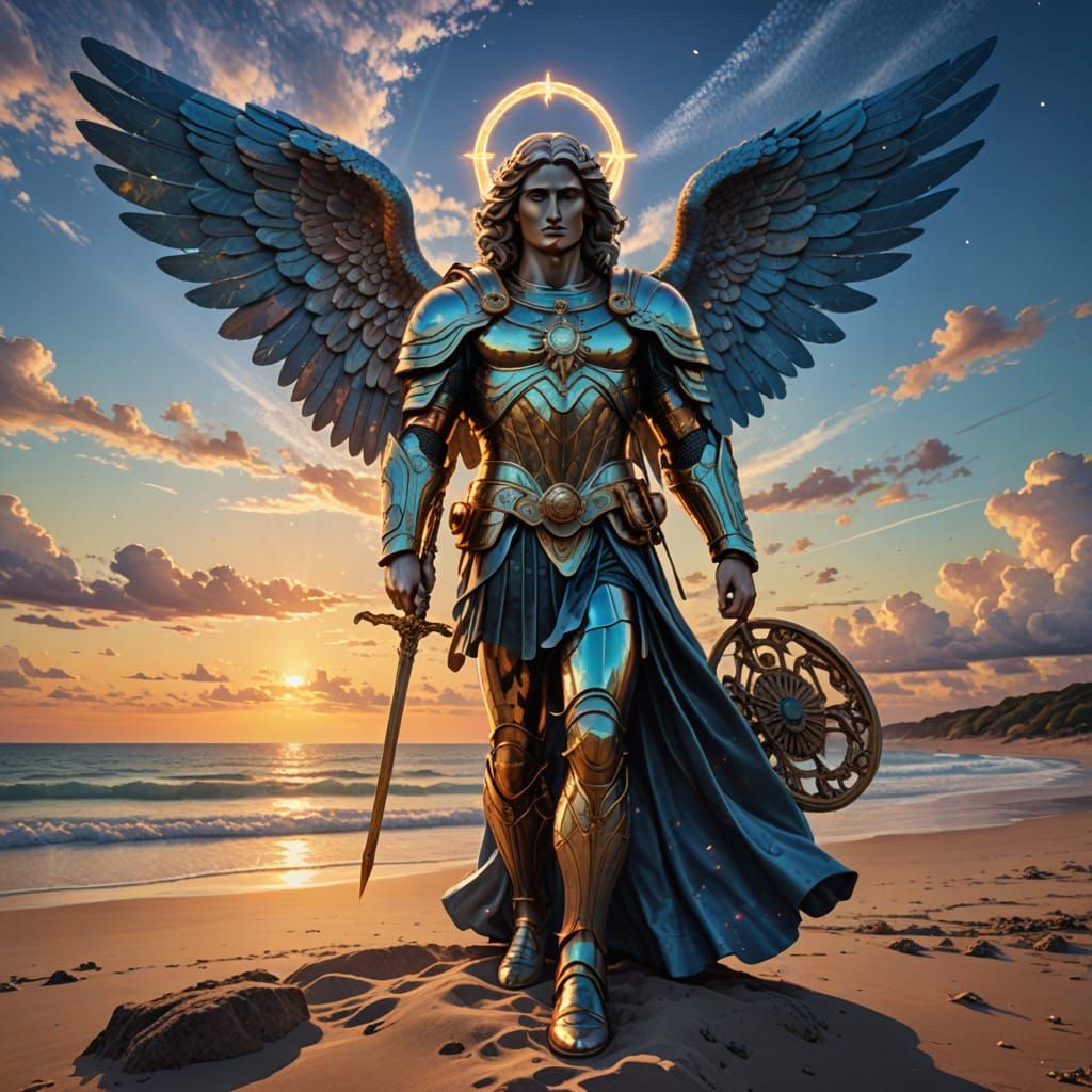 Archangel Michael at Sunrise: Visionary Art