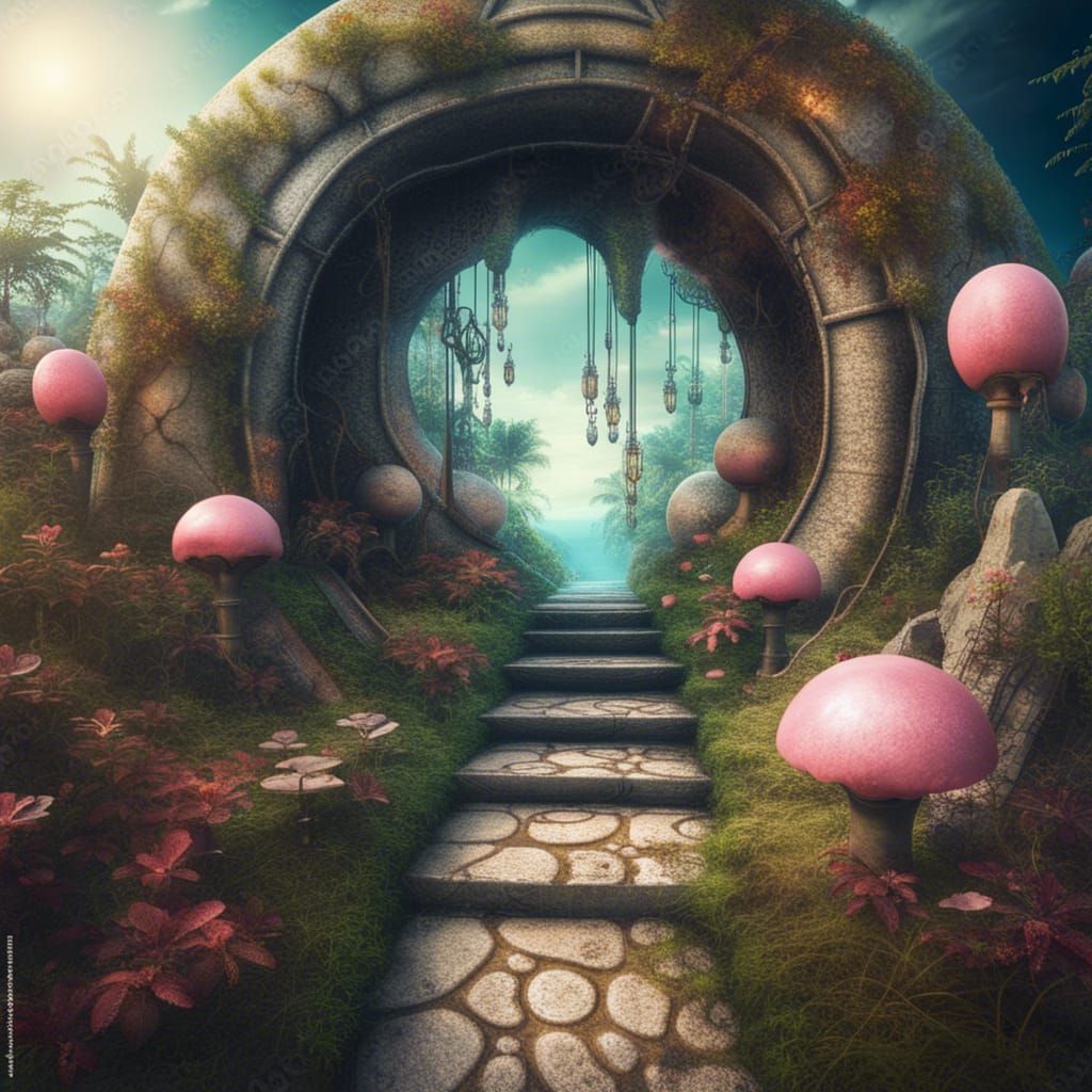 Dreamy Paradise: Surreal Entrance to Another World