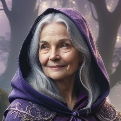 Mystical Medieval Lady in Misty Forest