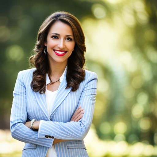 Latina Psychologist in Blue Suit, Professional Portrait