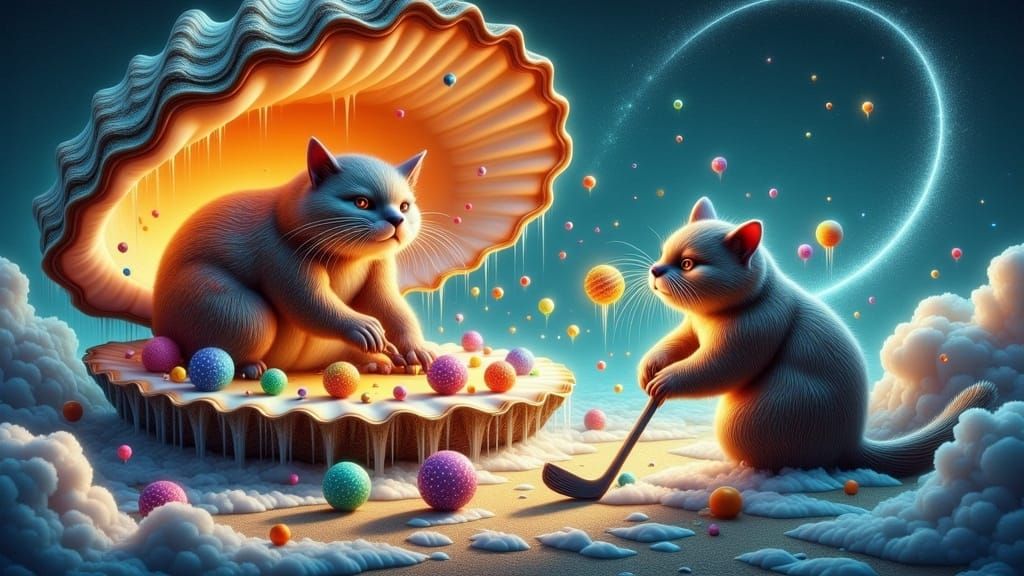 Cosmic Hockey Game in Fantasy Seashell