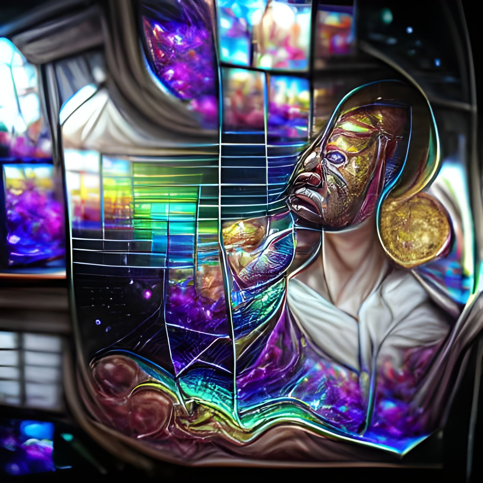 Stained Glass Portrait of Music
