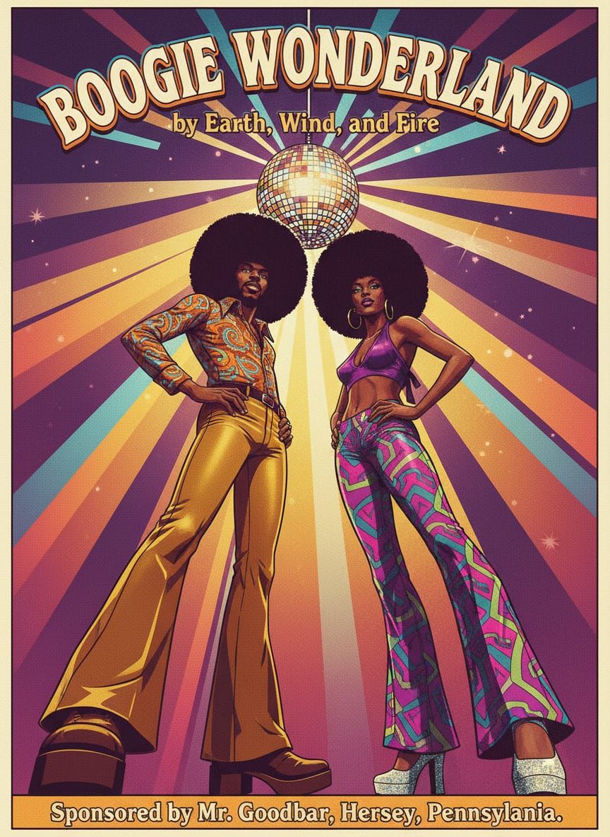 1970s Soul Music Poster Style with Disco Ball
