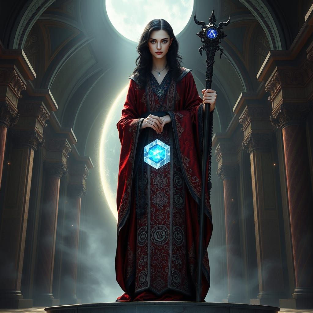 Lady Valeriana in Arcane Chamber, Ethereal Lighting