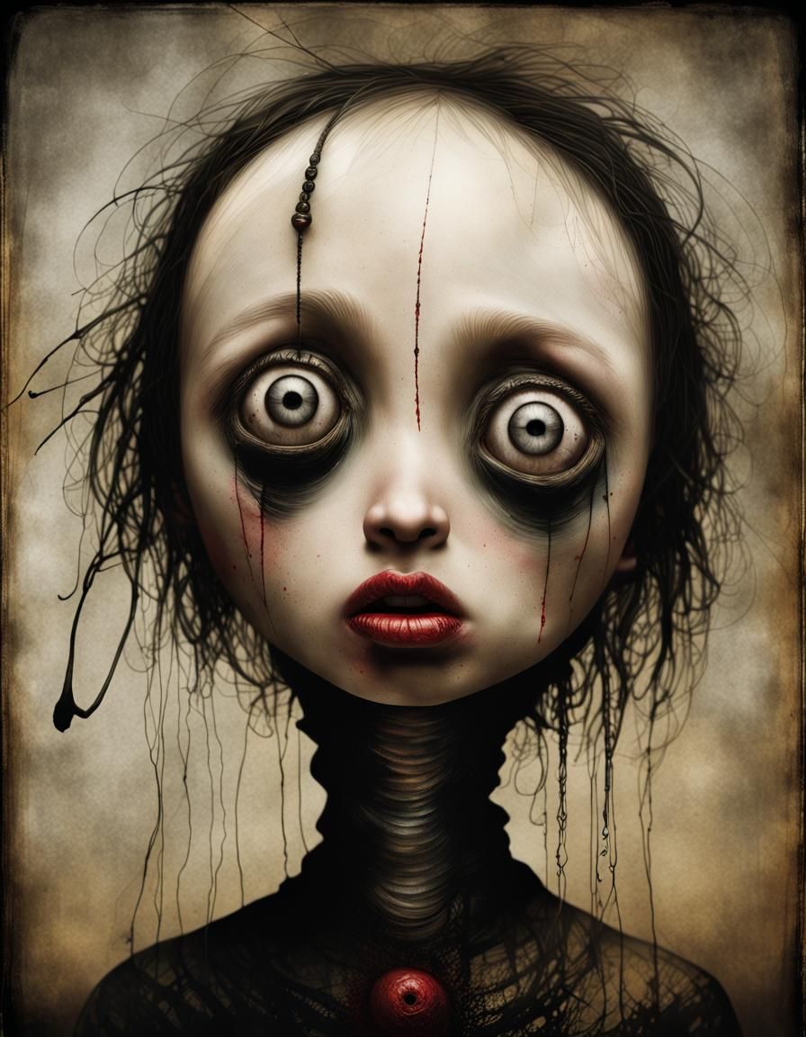 Demonic Cyborg Bear Portrait in Volcanic Hyperspace