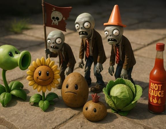 Plants vs Zombies Battle in Cartoonish 3D Style