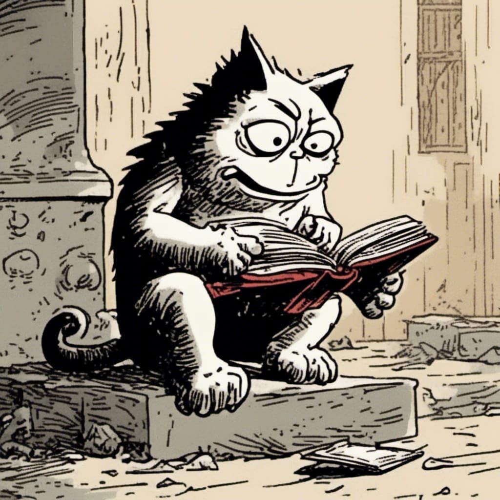 Boy Reading on Potty: Comic Book Art