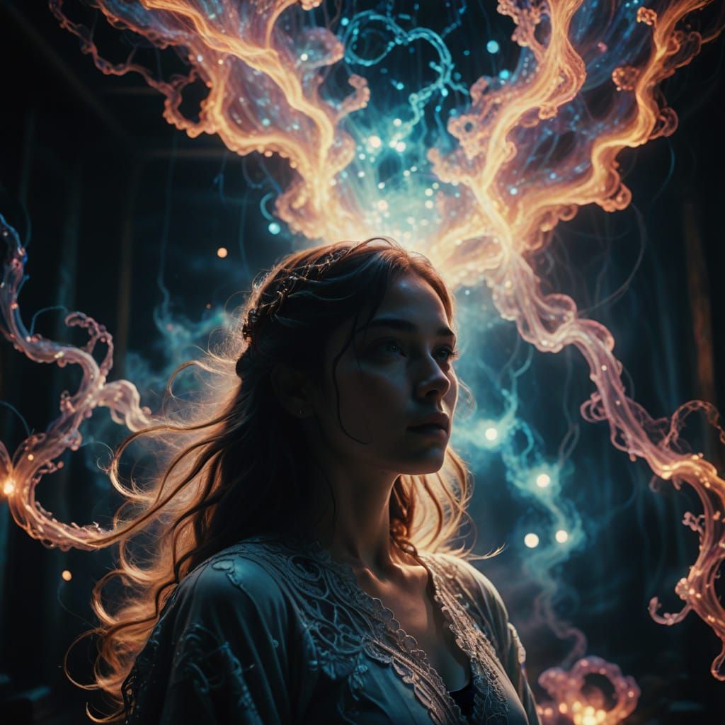 Surreal Cosmic Vortex in Ethereal Light