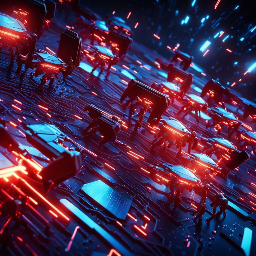 Cyber Hornets Attack: A Cinematic Digital Painting