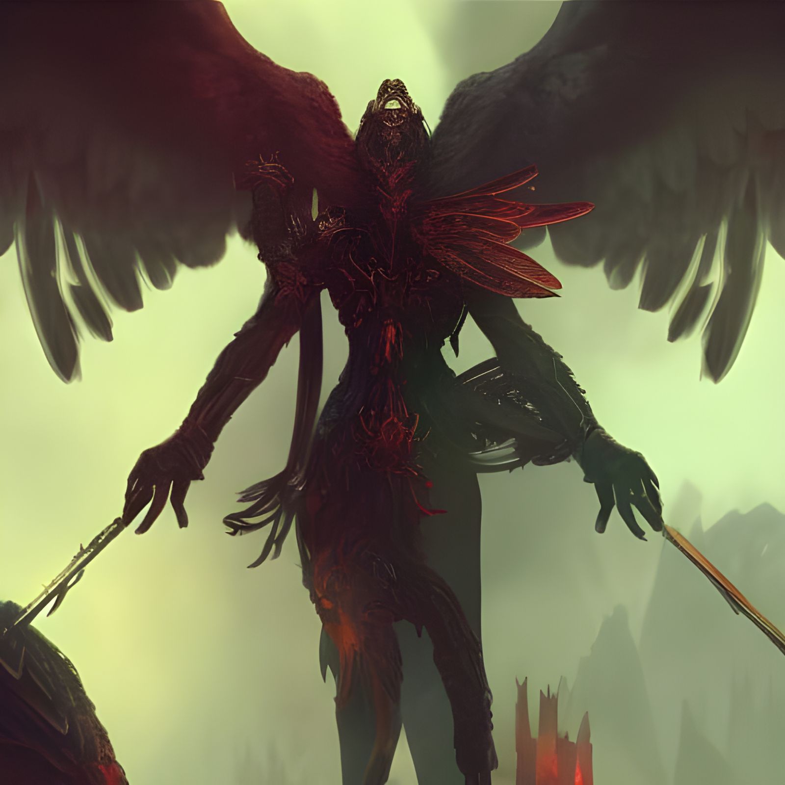 Detailed Angel of Good and Evil