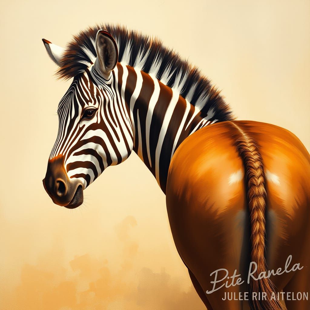 Majestic Brown Zebra with Fading Stripes