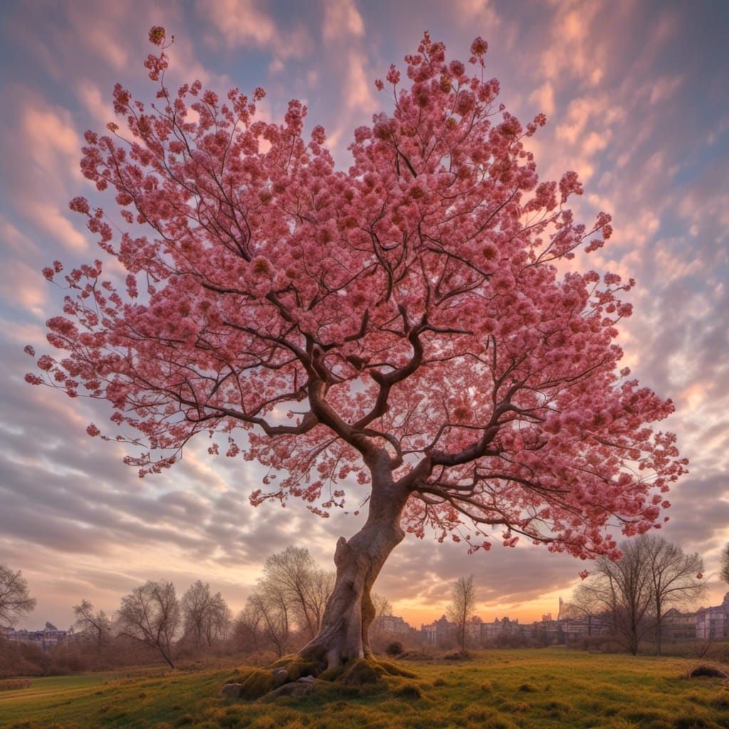 Magical Spring Tree with Bursting Buds