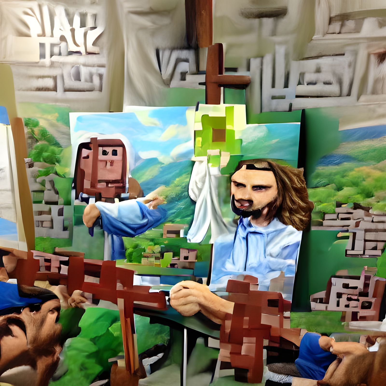 Minecraft's Steve Reimagined as a Detailed Painting