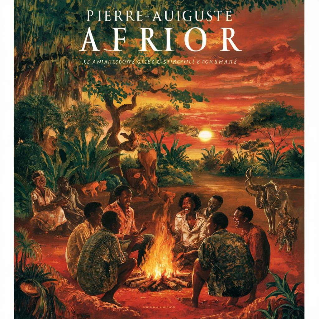 African Sunset Movie Poster in Impressionist Style