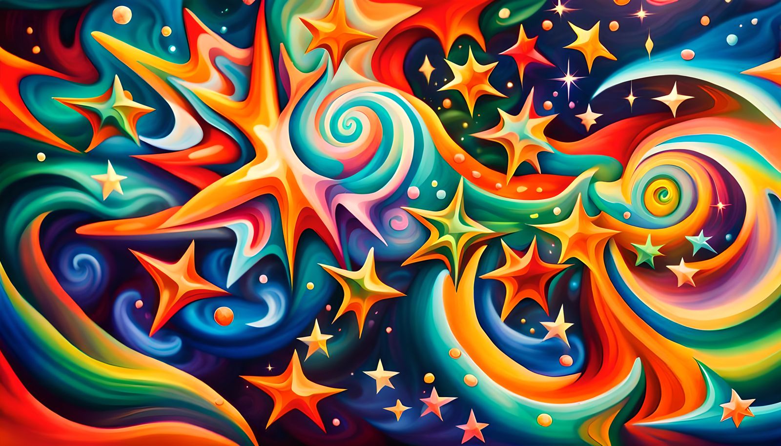 Swirling Stars in ElectroMagnetic Plasma: Impasto Painting