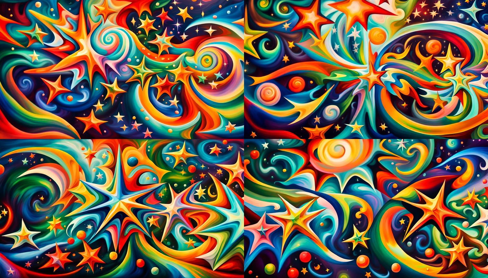 Vivid Swirling Stars in Iridescent Plasma Maelstrom