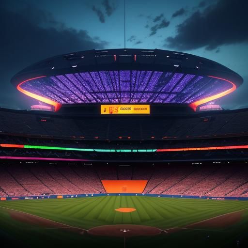 Baseball Player in Los Angeles: Syd Mead Inspired Art