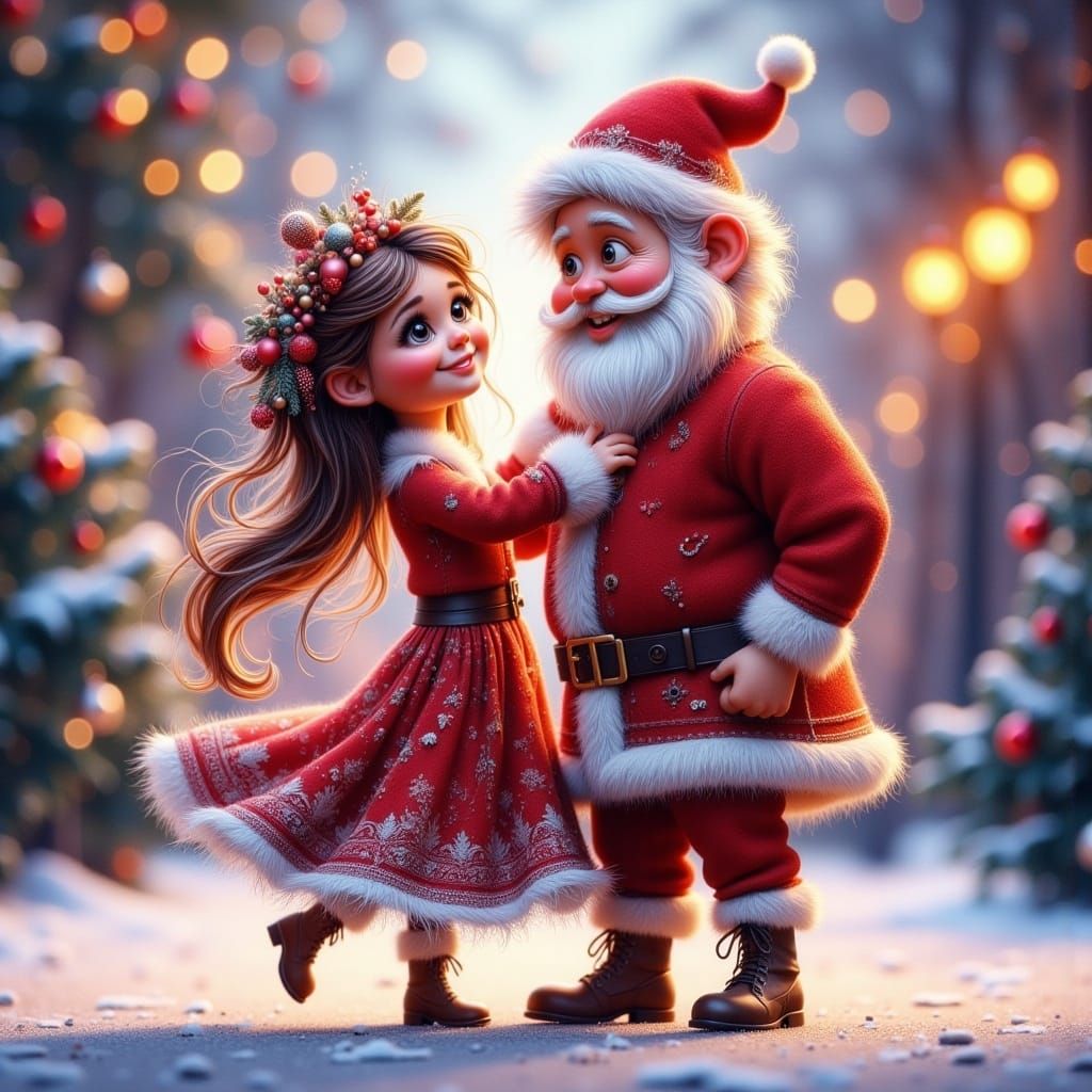 Mother and Father Christmas Dance in Harmony