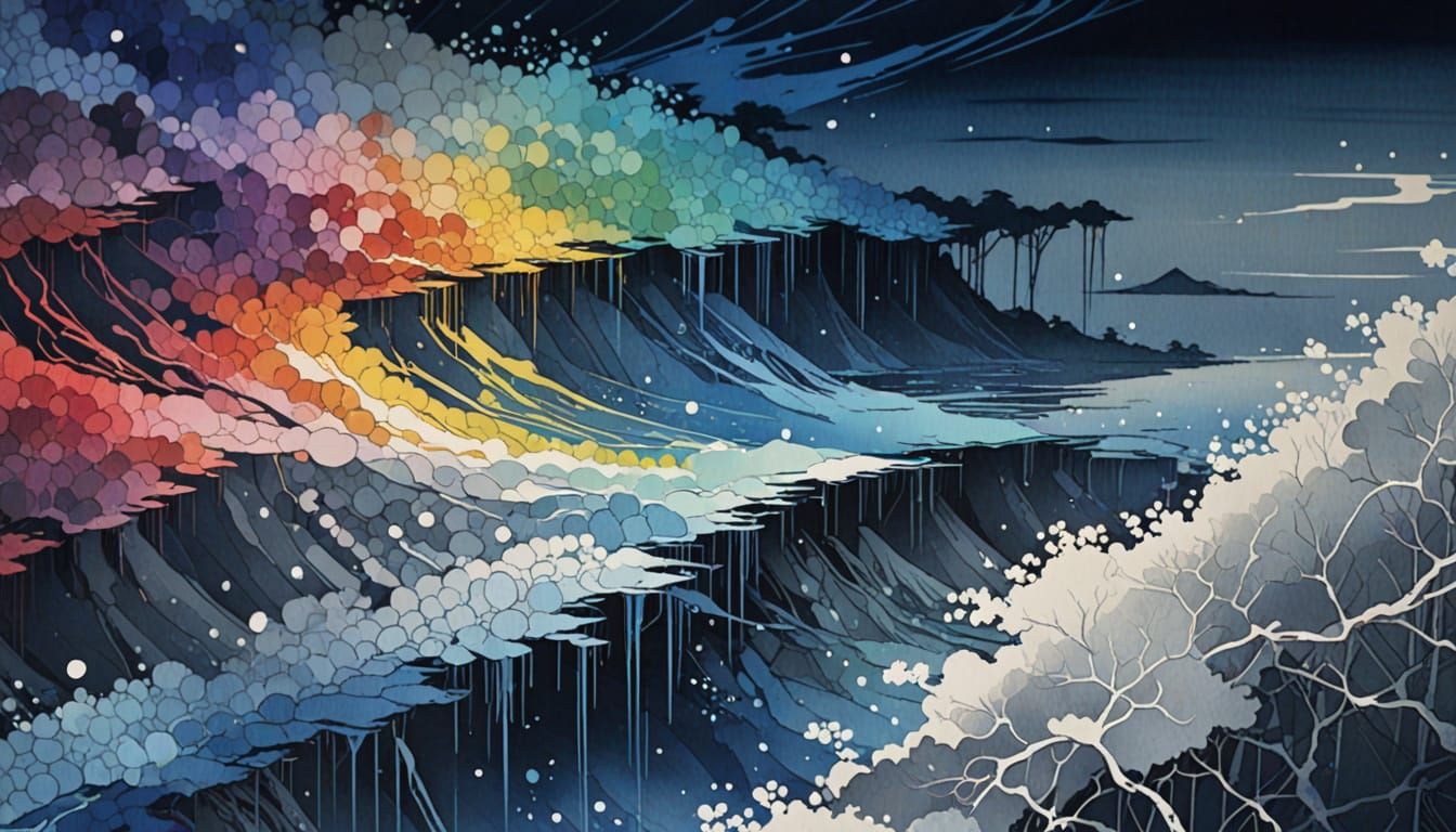 Prism Refracting Light in Vibrant Oil Painting Style