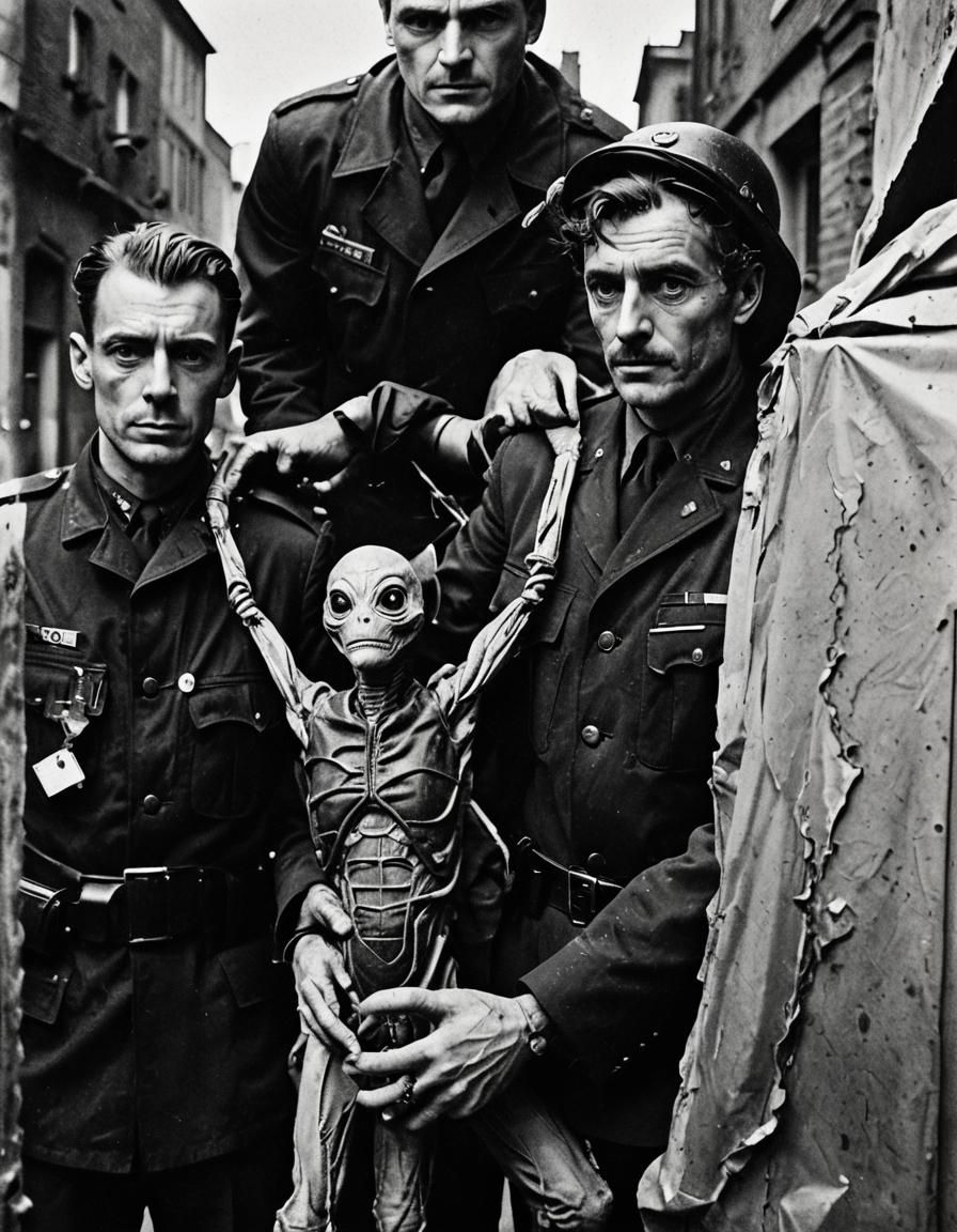 Gritty Film Noir: Alien Encounter in Black and White
