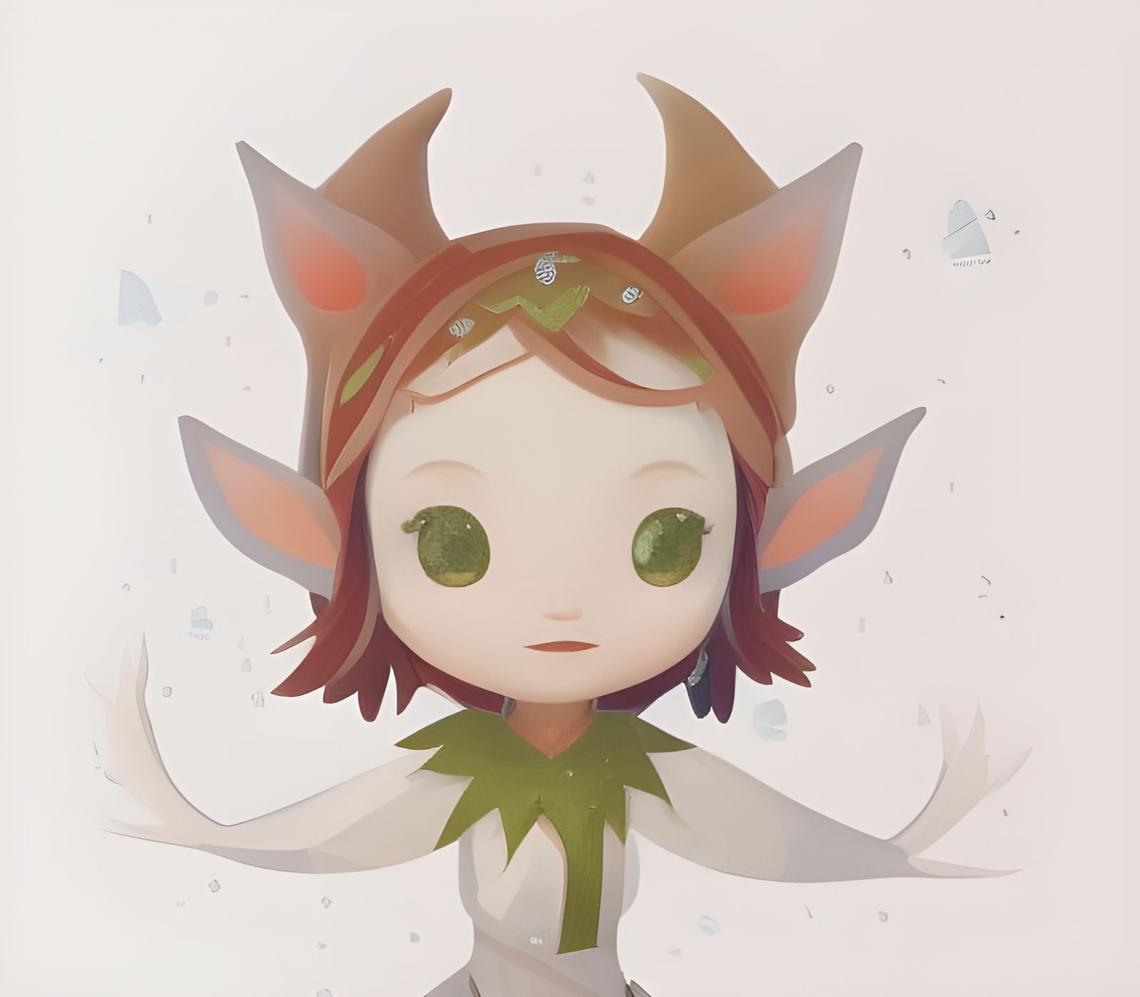 Tiny Elf in Winter with Opalescent Effects