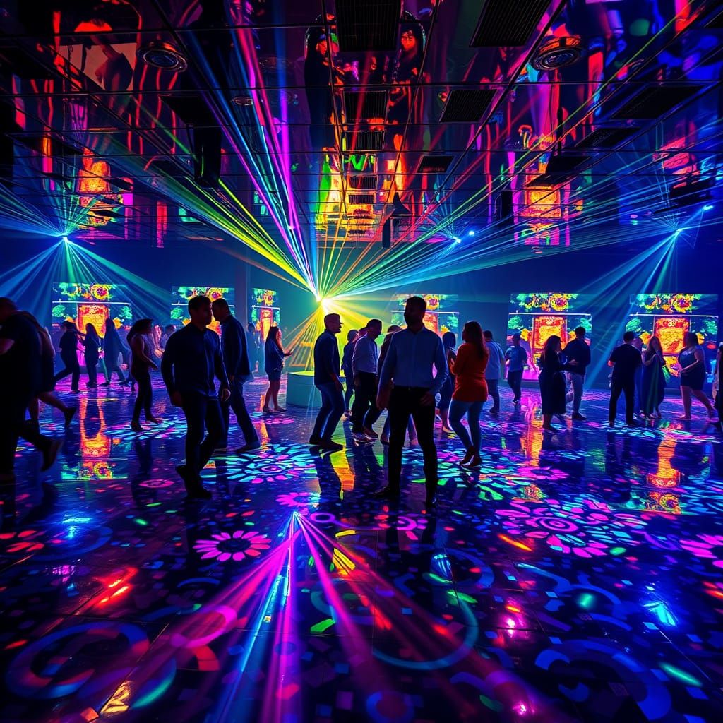 Laser Dance Floor in Vibrant Mosaic