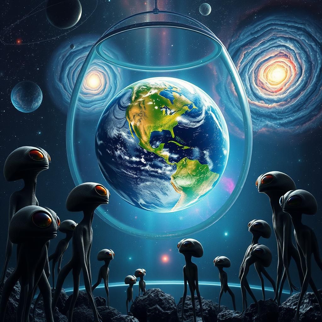 Earth in Alien Aquarium: Biomechanical Dreamscape