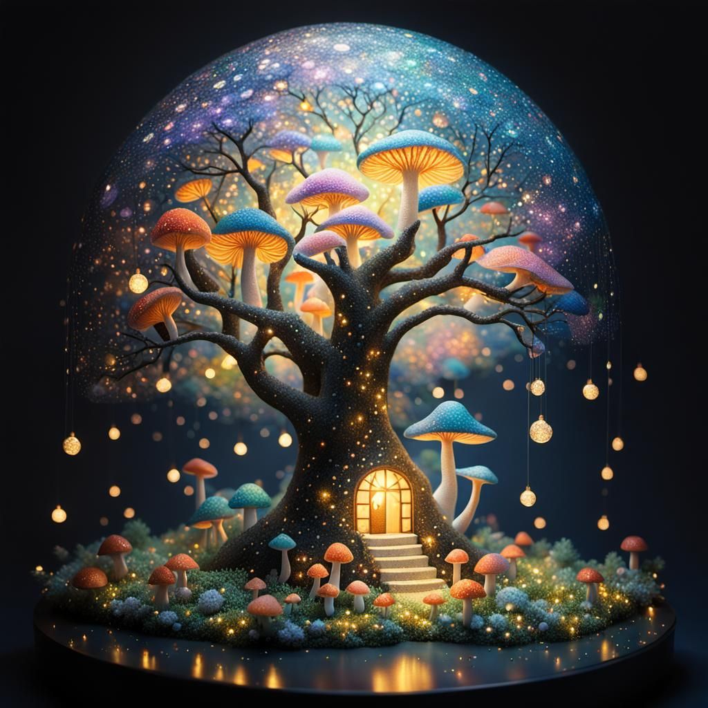 Magical Wonderland in Pointillism Style